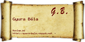 Gyura Béla névjegykártya