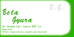 bela gyura business card